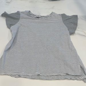 Black, White, And Grey Striped Shirt